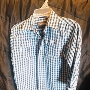 Boys long sleeve plaid button down shirt
